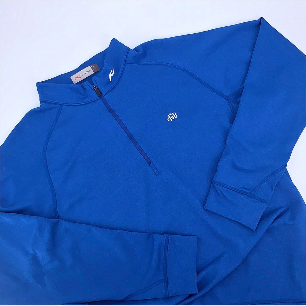KJUS‎ Men Keano Half-Zip Pullover Royal Blue Technical Active Top Sz 52 L